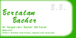 bertalan bacher business card